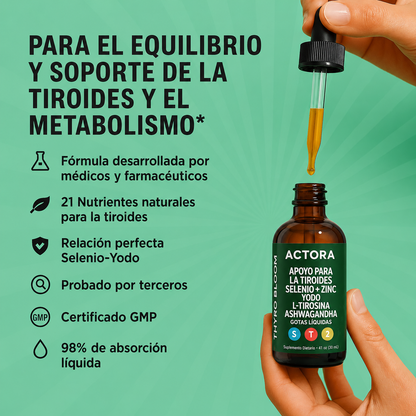 Gotas para el Apoyo de Tiroides: Más Energía, Menos Caída de Pelo y Metabolismo Activo