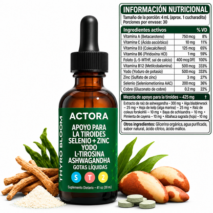 Gotas para el Apoyo de Tiroides: Más Energía, Menos Caída de Pelo y Metabolismo Activo